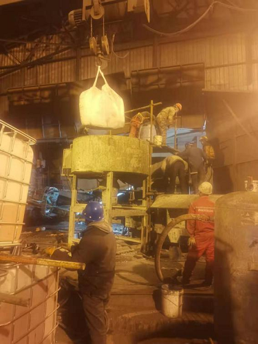 高爐噴注施工現場